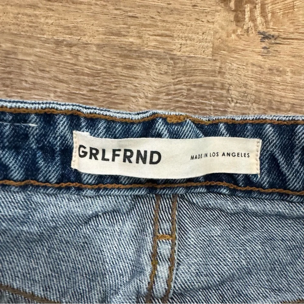 GRLFRND Blue Bootcut High-Rise Jeans